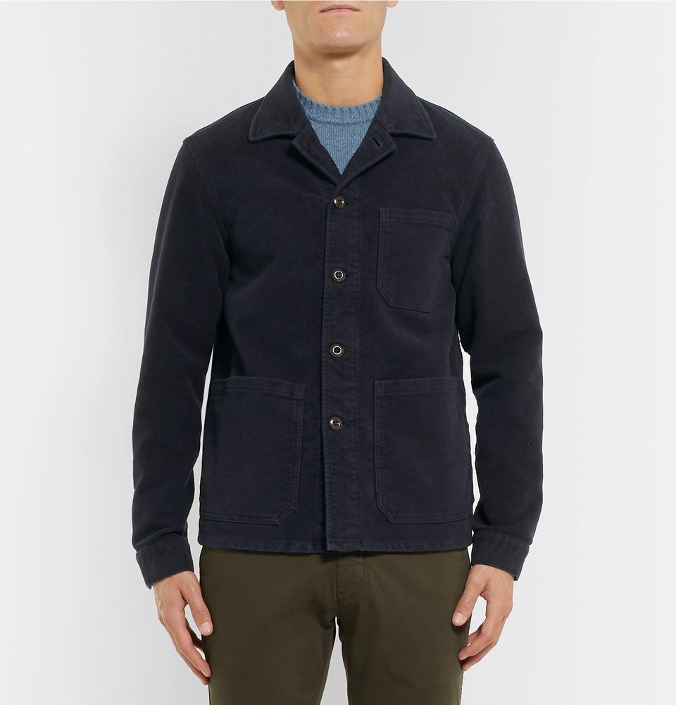 Incotex - Cotton-Moleskin Shirt Jacket - Men - Navy Incotex