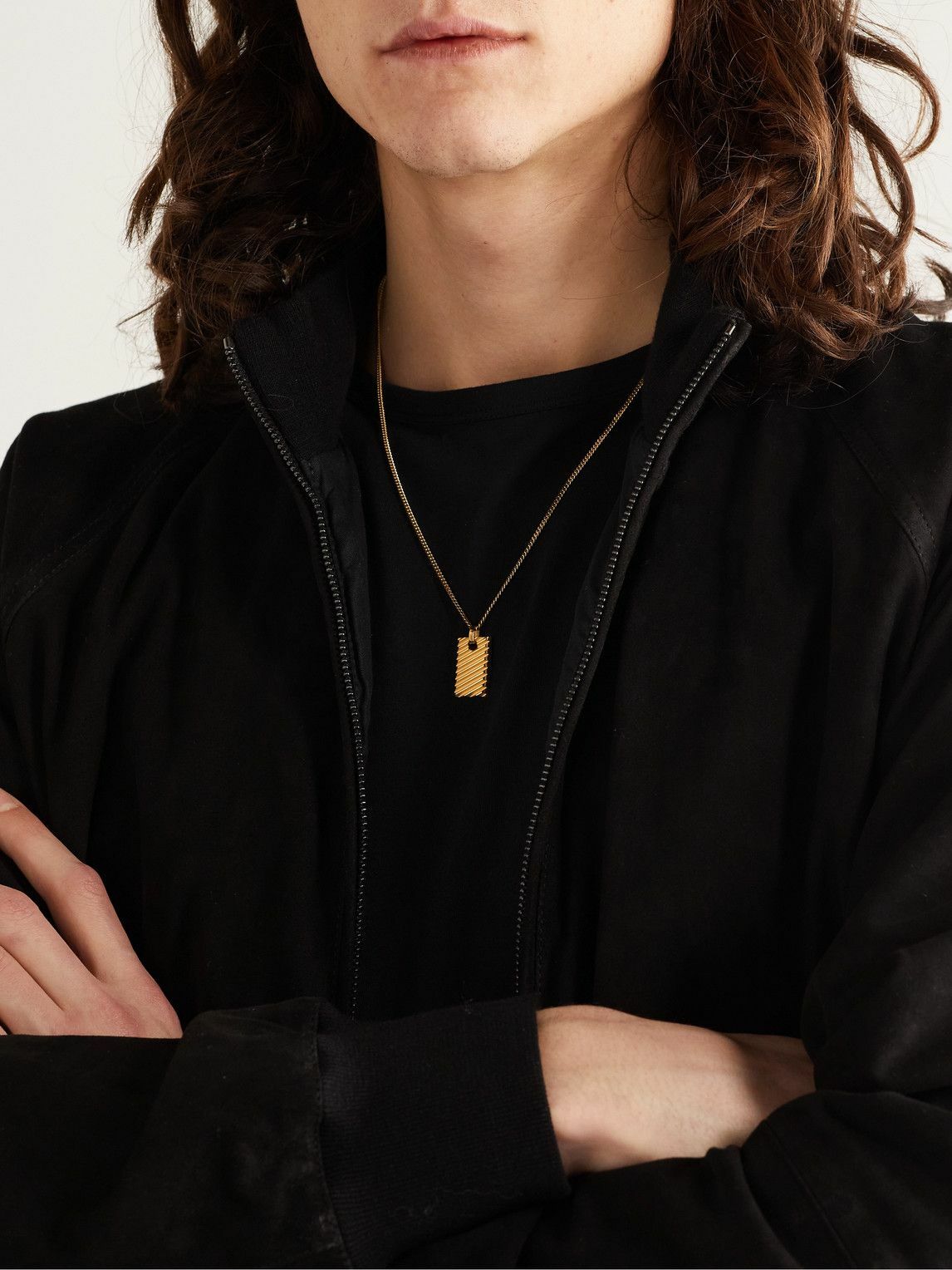 Dunhill Transmission RhodiumPlated Gold Necklace Dunhill