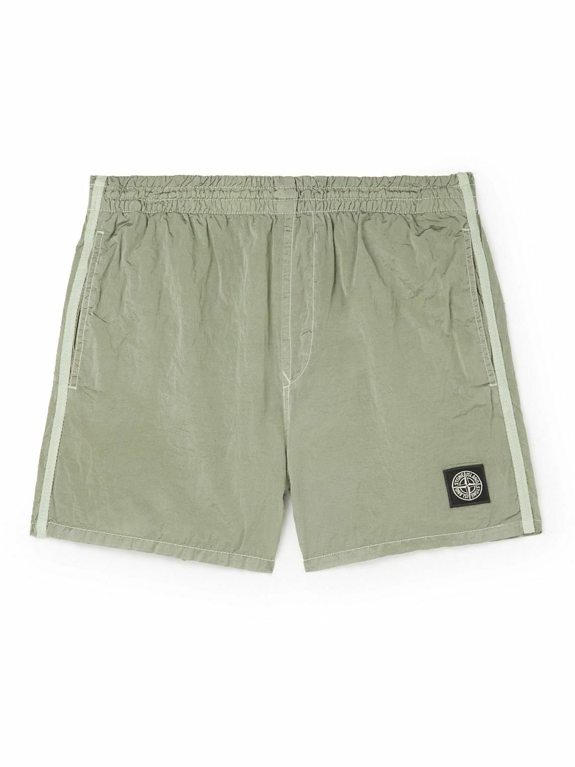Stone Island Junior Ages 68 LogoAppliquéd Swim Shorts Green Stone Island Junior