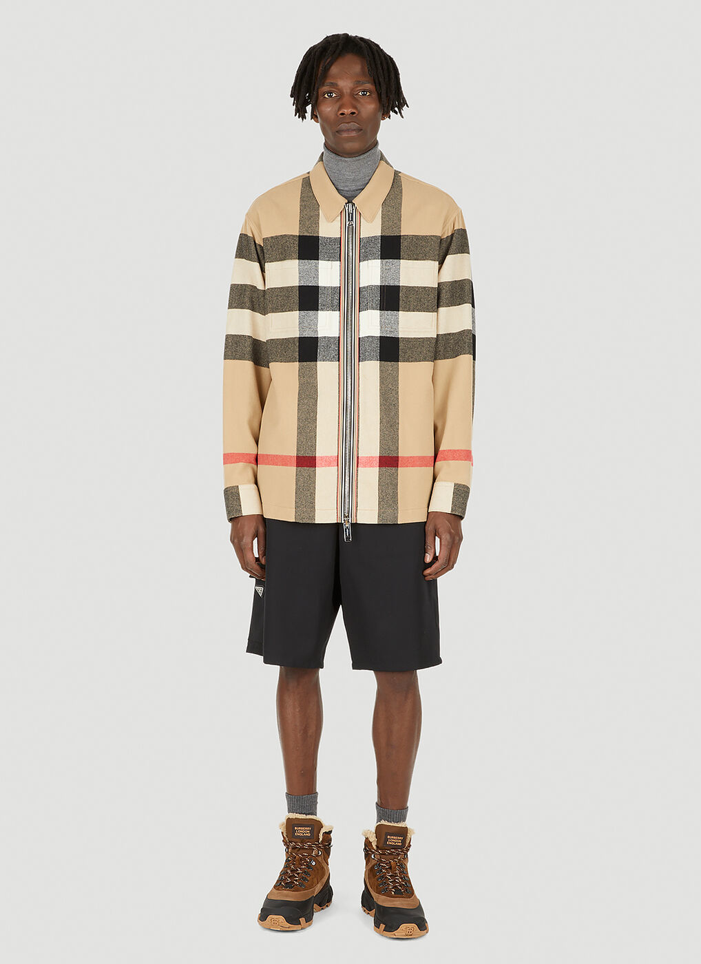 Hague Zip Front Overshirt in Beige Burberry