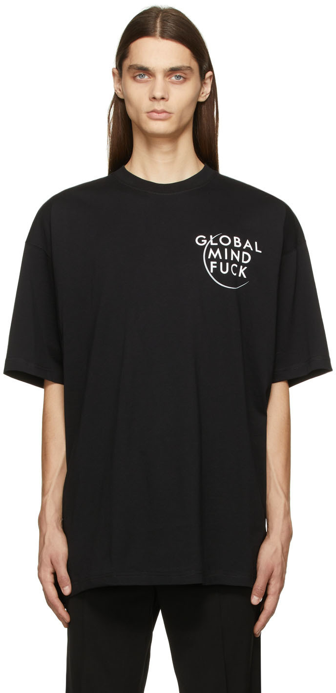 VETEMENTS Black 'Global Mindfuck' T-Shirt Vetements