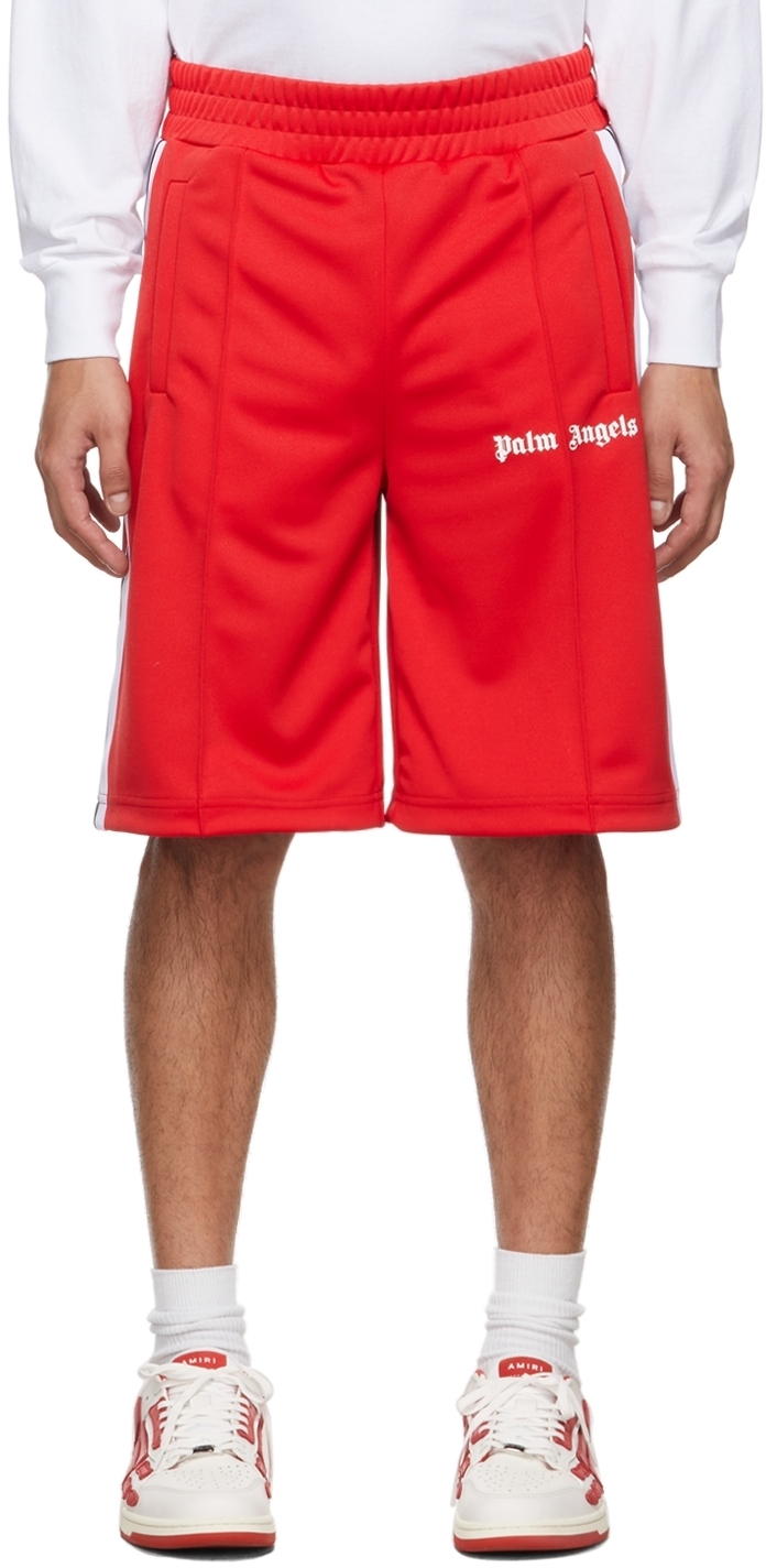 palm angels red shorts