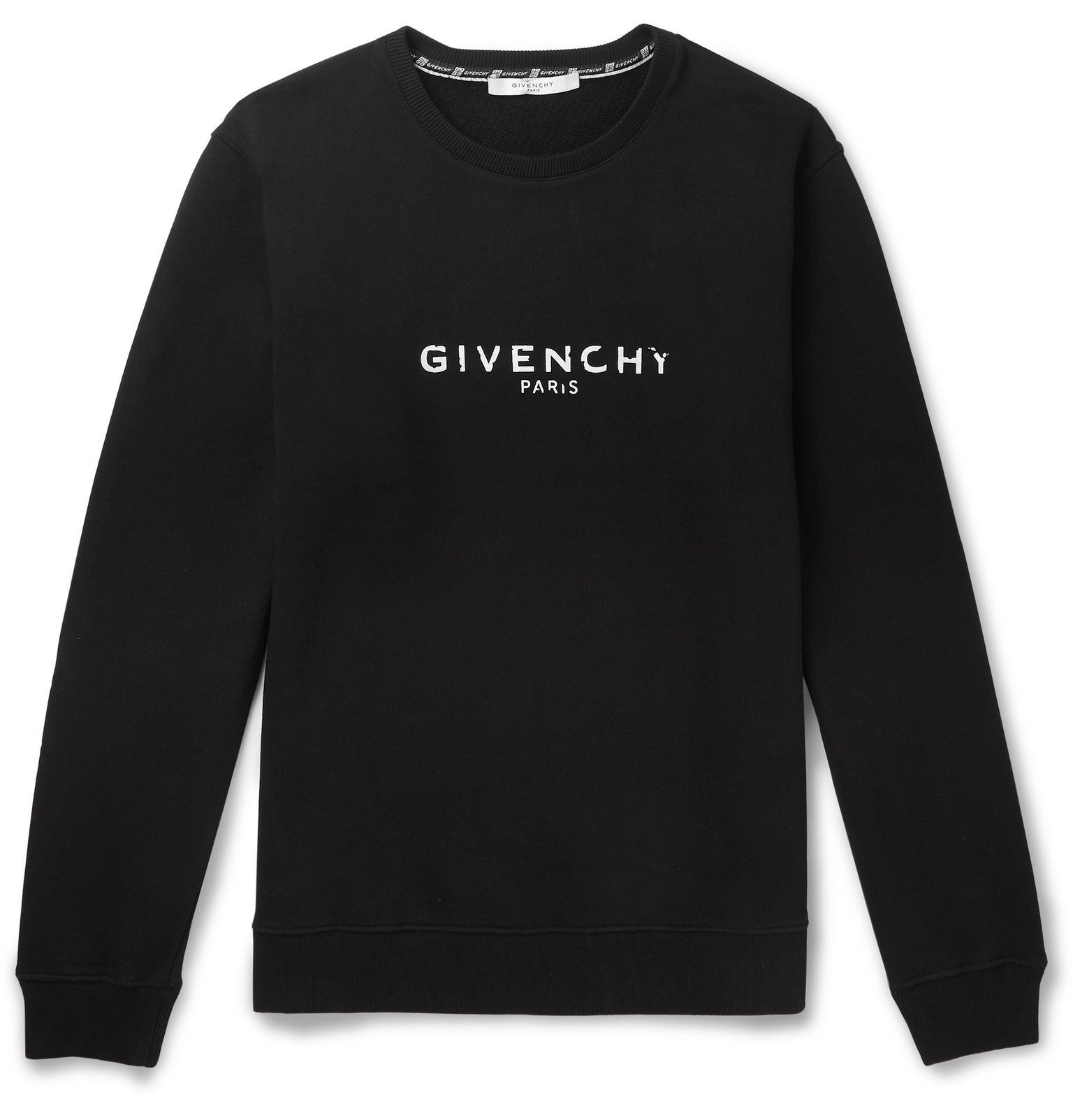 Givenchy - Logo-Print Loopback Cotton-Jersey Sweatshirt - Black Givenchy