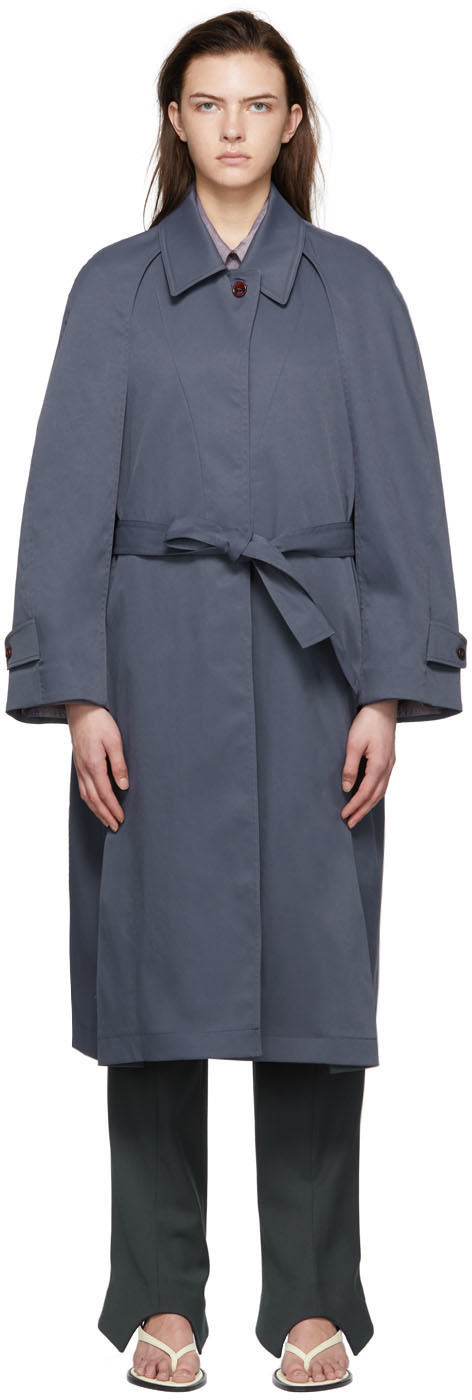 LOW CLASSIC Grey Polyester Trench Coat Low Classic
