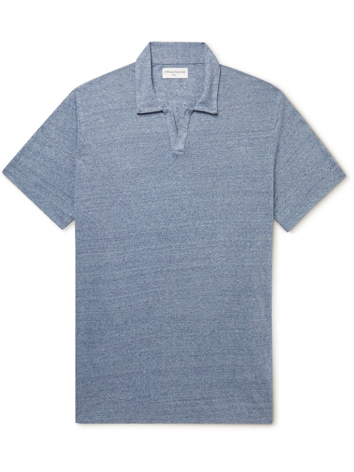 Officine Générale - Simon Linen Polo Shirt - Blue Officine Generale