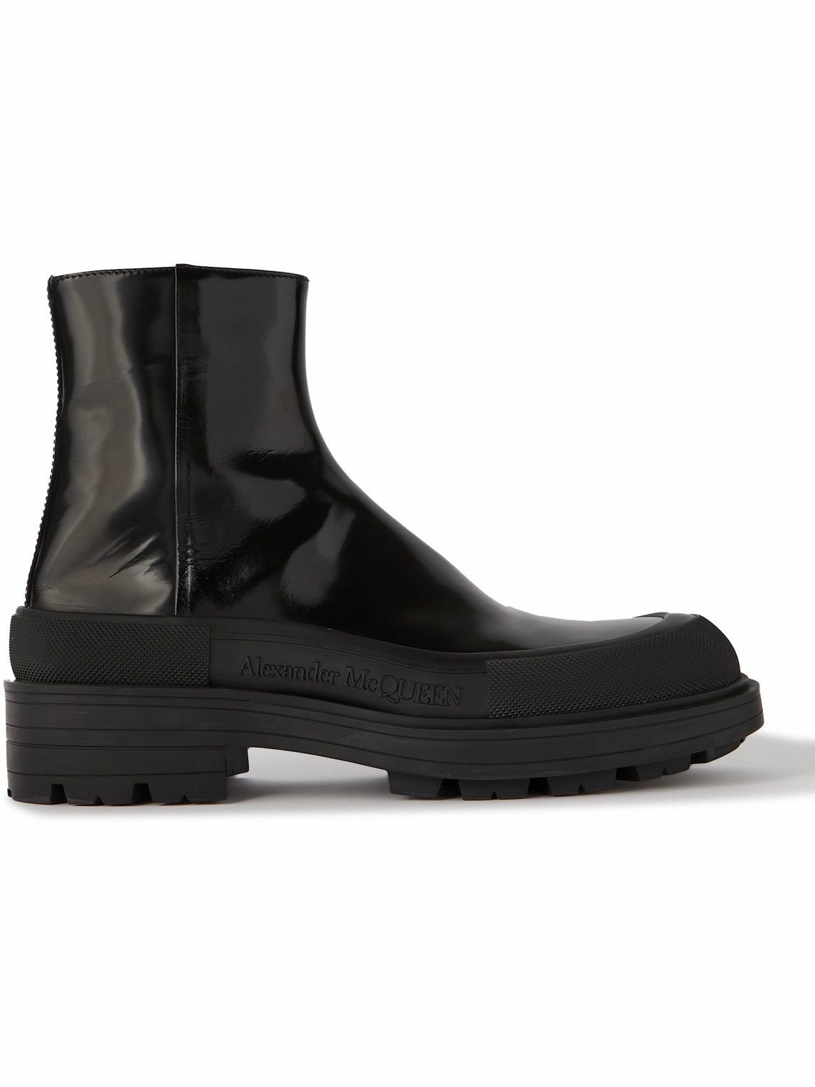 Alexander McQueen - Rubber-Trimmed Leather Chelsea Boots - Black ...
