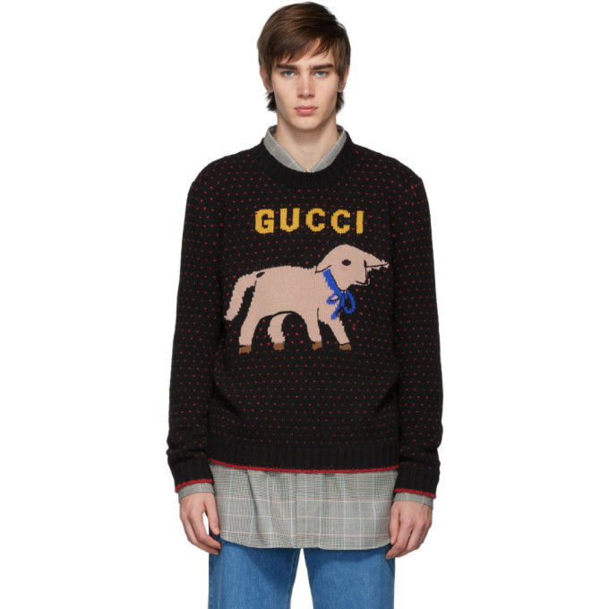 Gucci Black Wool Lamb Sweater Gucci