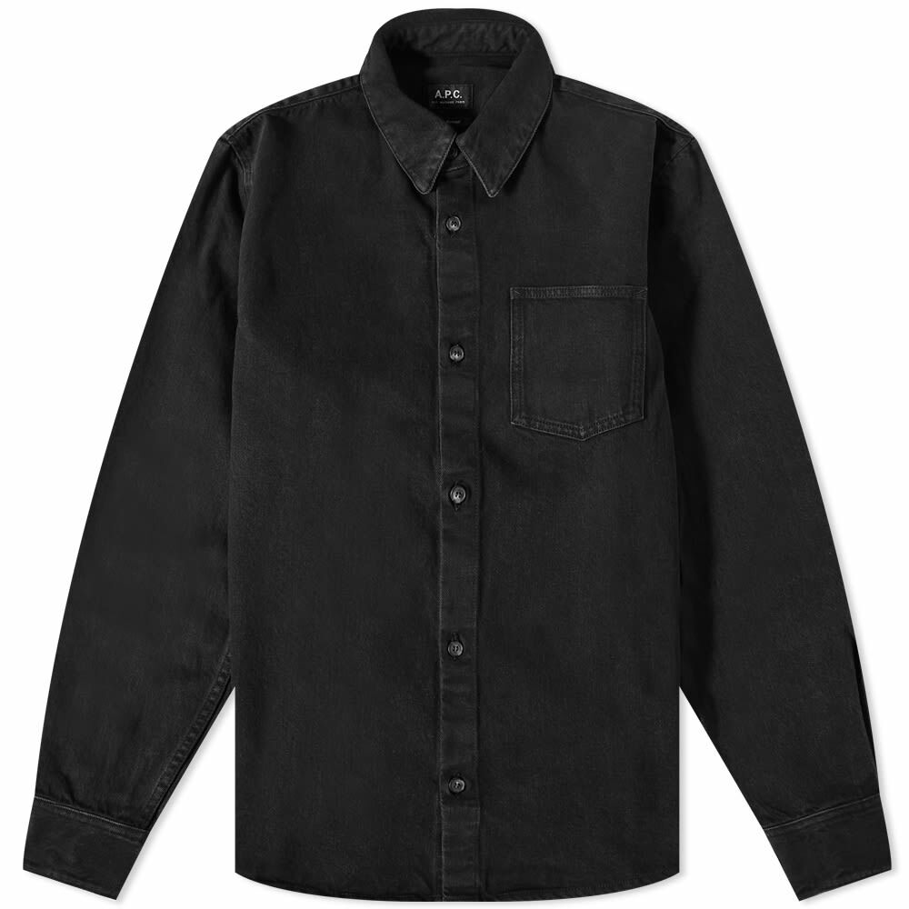 A.P.C. Men's Valerian Denim Overshirt in Black A.P.C.