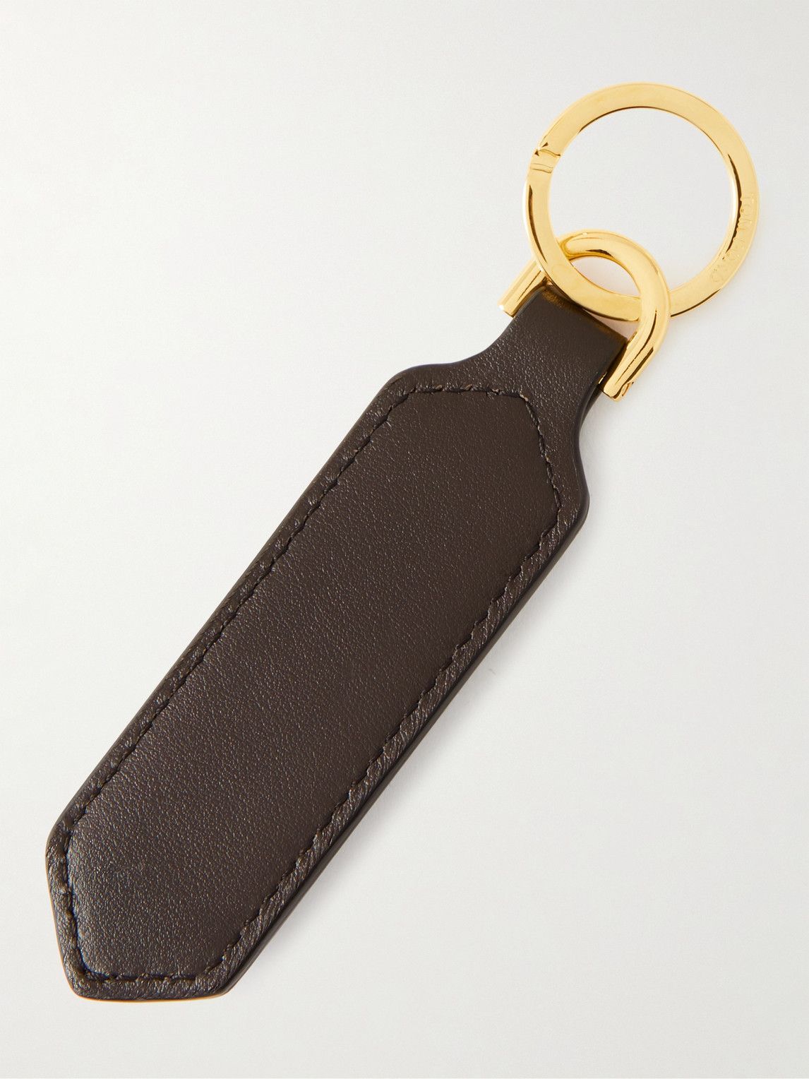 TOM FORD - Logo-Debossed Leather and Gold-Tone Key Fob TOM FORD