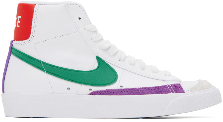 Photo: Nike White & Green Blazer Mid '77 Sneakers