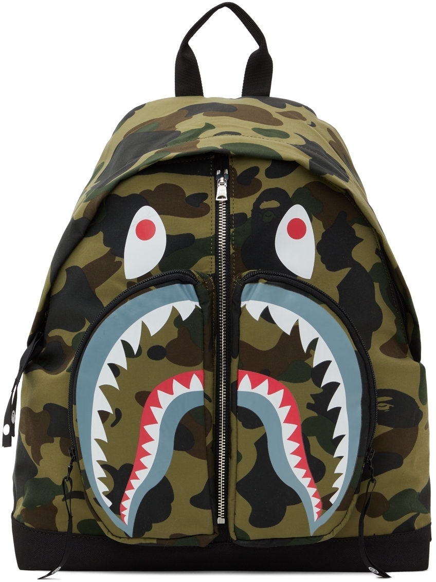 Photo: BAPE Khaki 1st Camo Shark Day Backpack