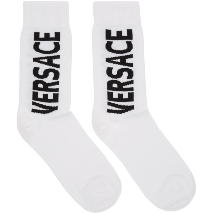 Versace White Logo Socks Versace
