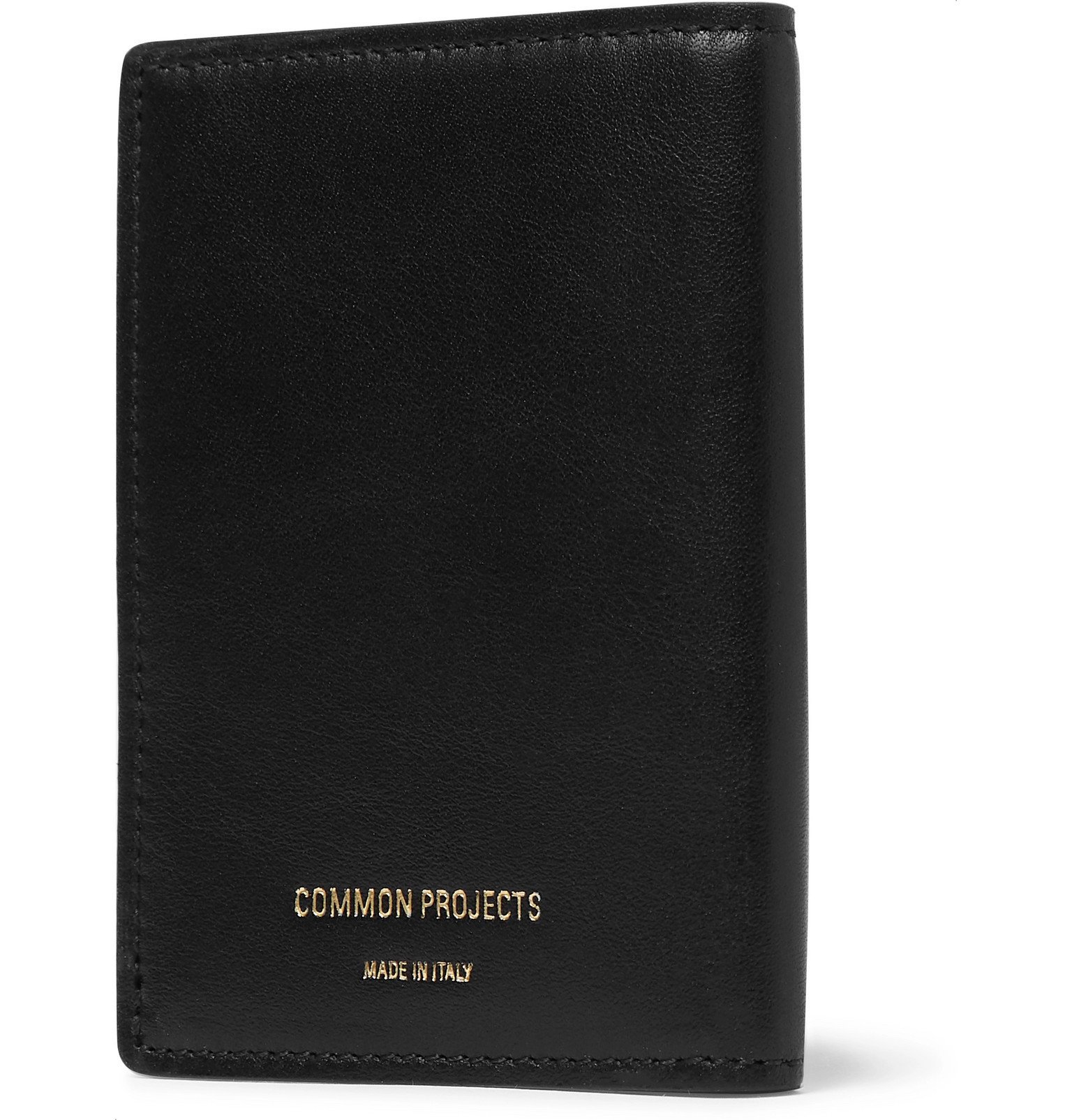 Common Projects - Logo-Print Leather Bifold Cardholder - Black