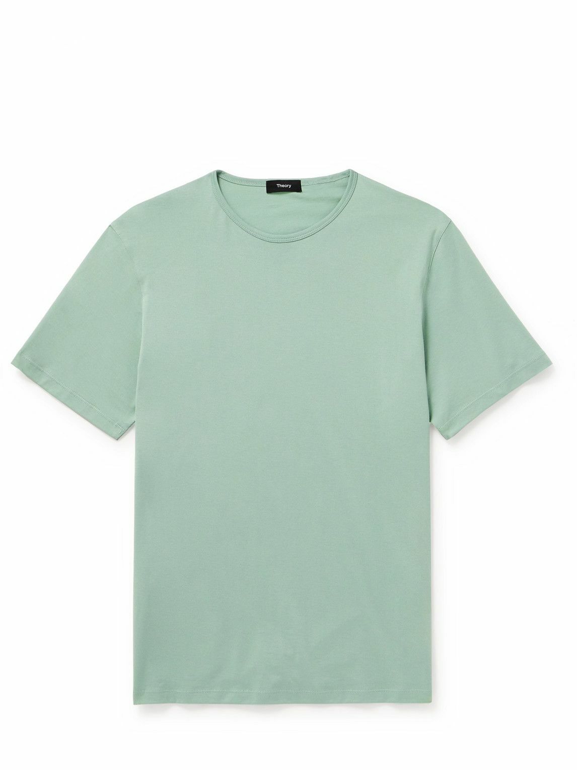 Theory - Precise Cotton-Jersey T-Shirt - Green Theory