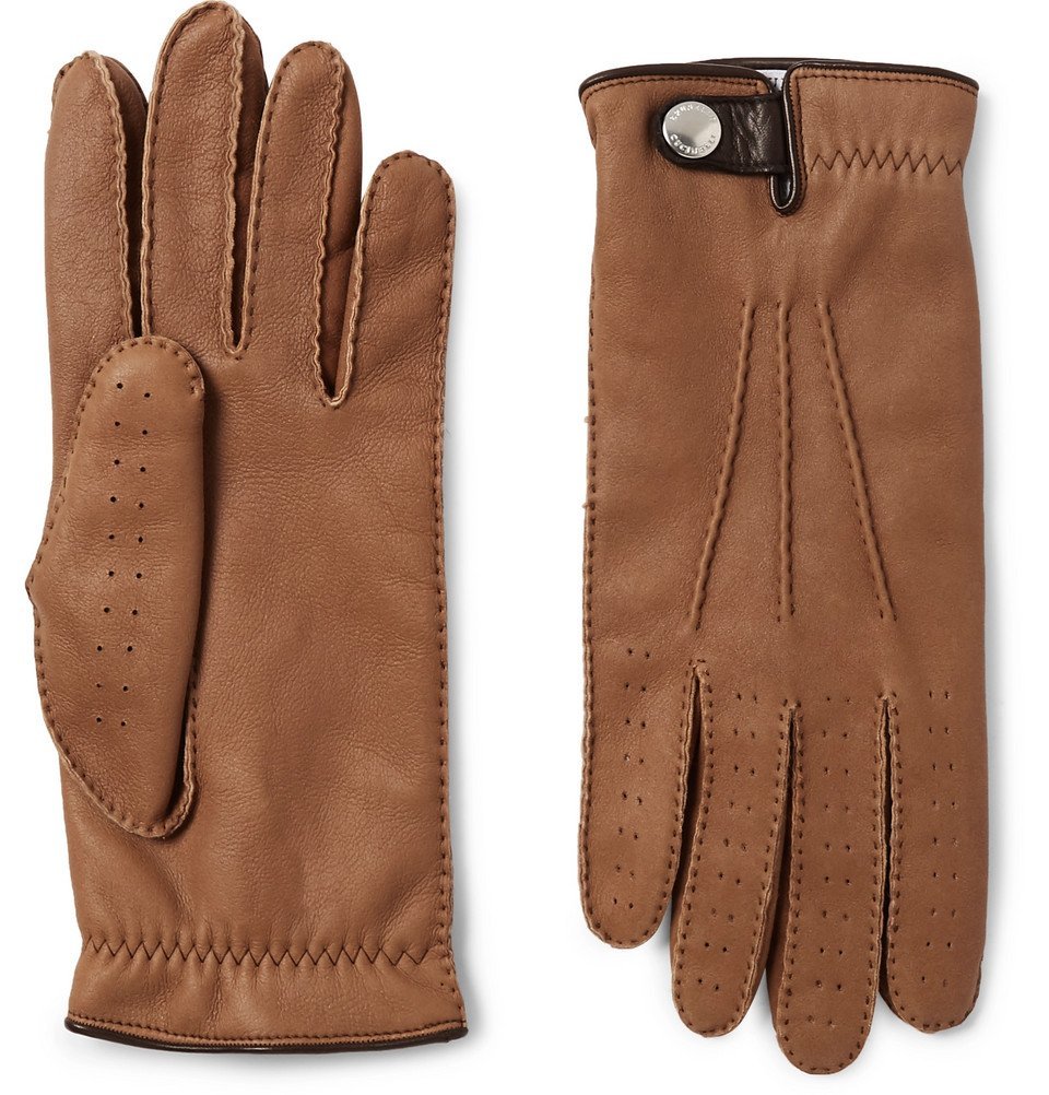 shearling lined leather gloves
