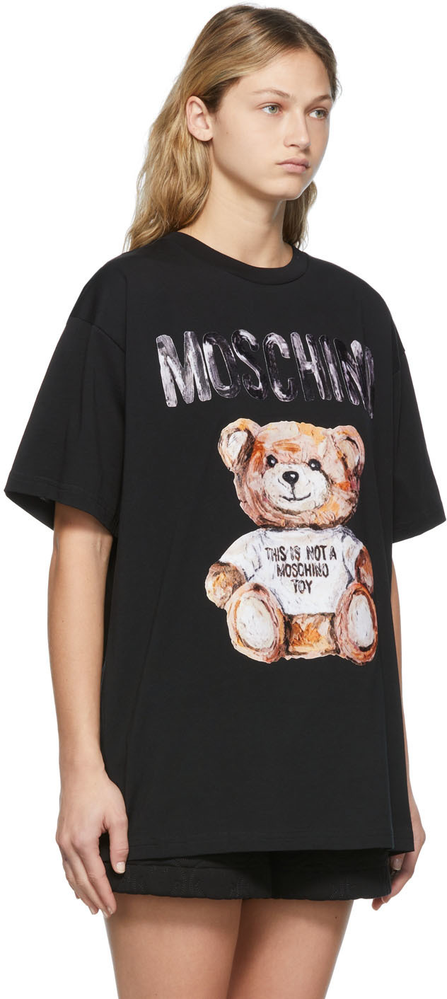 Moschino Black Large Painted Teddy Bear T-Shirt Moschino