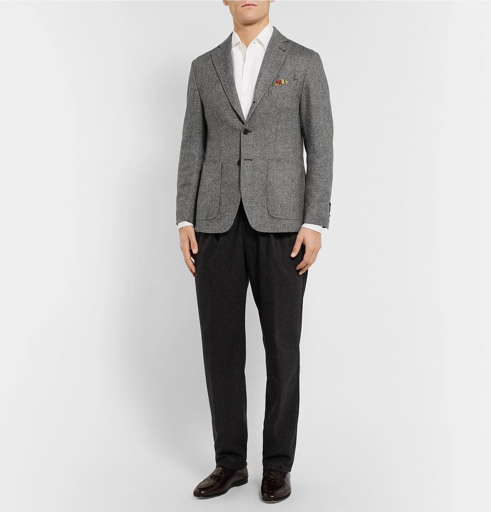 Rubinacci - Grey Unstructured Wool and Cashmere-Blend Blazer - Men ...