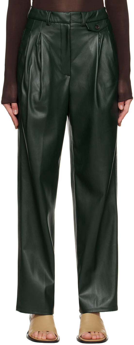 The Frankie Shop Green Pernille Faux-Leather Pants The Frankie Shop