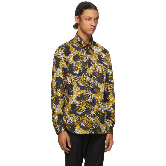 Versace Jeans Couture Black Baroque Logo Shirt Versace