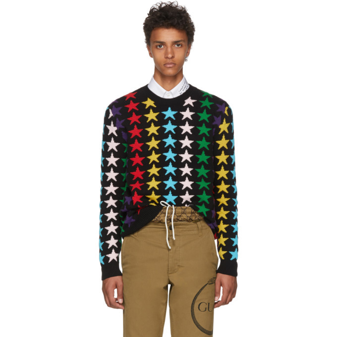 Gucci Black and Multicolor Star Sweater Gucci