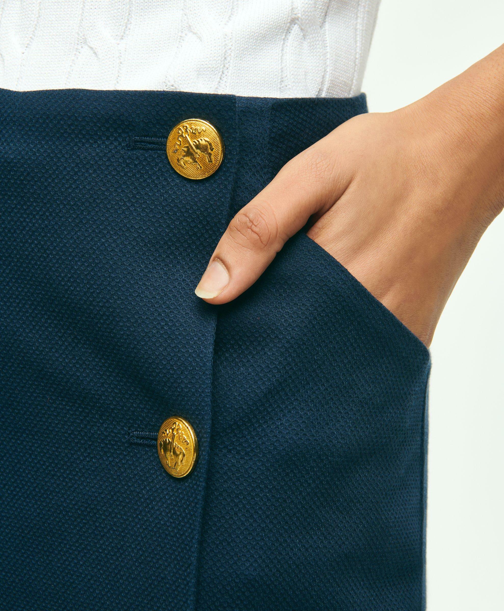 Brooks Brothers Women's Cotton Pique Nautical Skirt | Navy