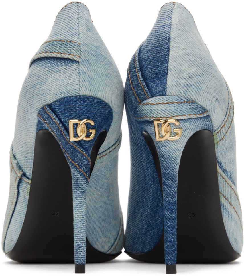 Dolce & Gabbana Blue Patchwork Denim Pump Heels Dolce & Gabbana