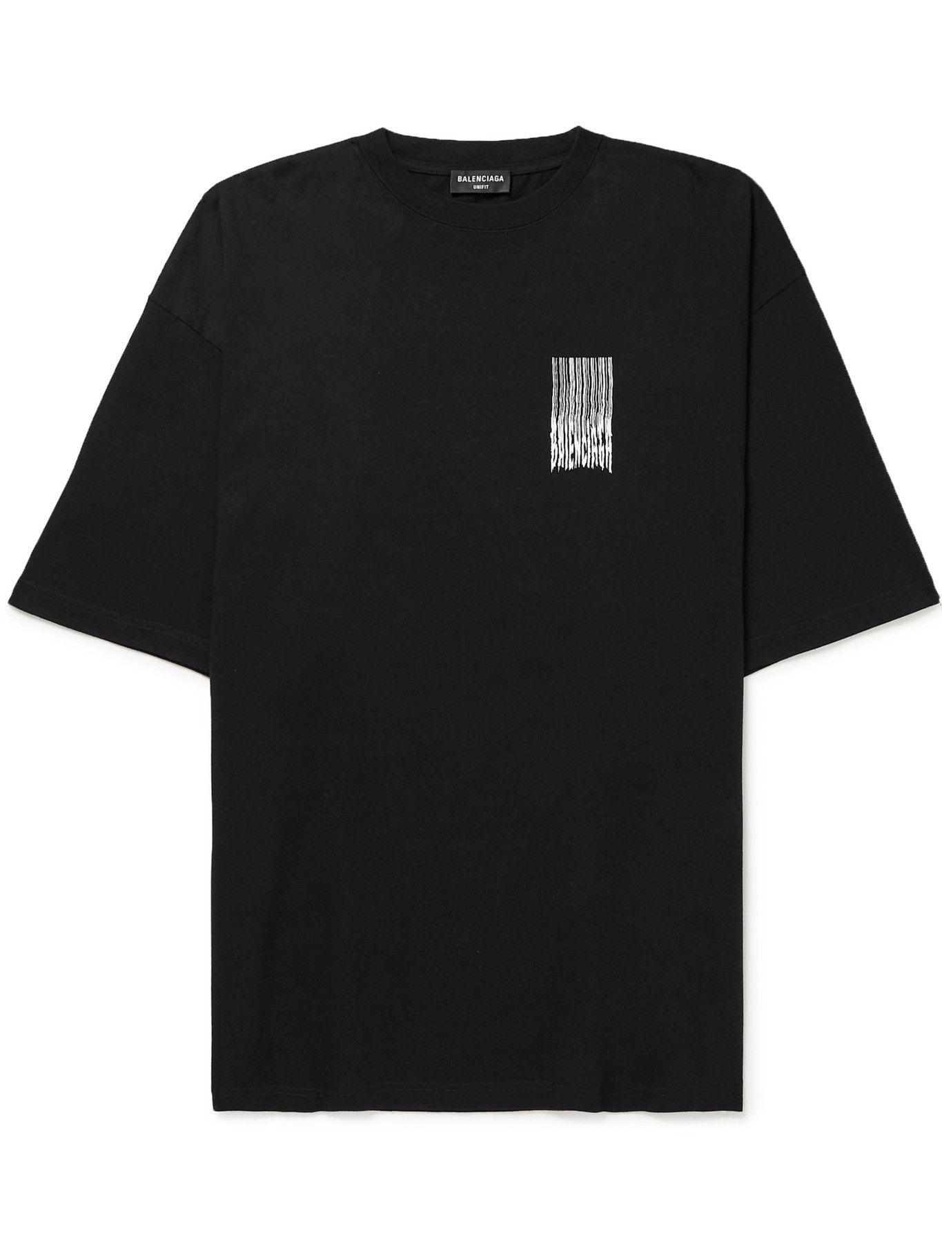 BALENCIAGA - Printed Cotton-Jersey T-Shirt - Black Balenciaga
