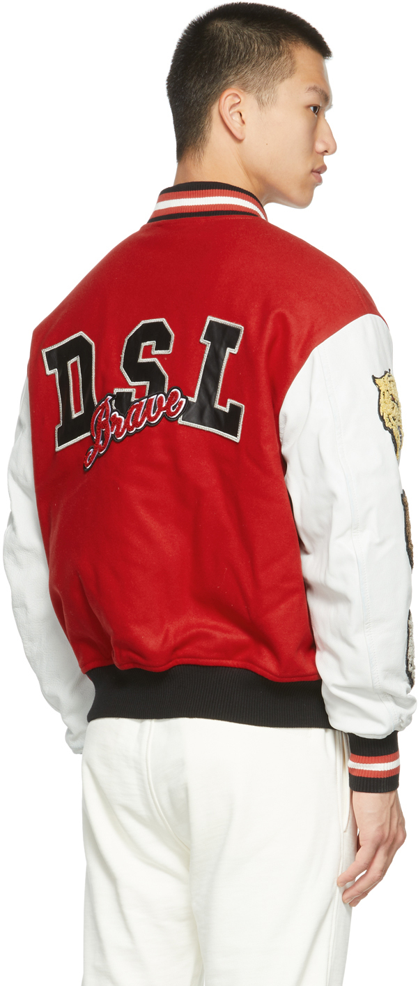 diesel red bomber jacket