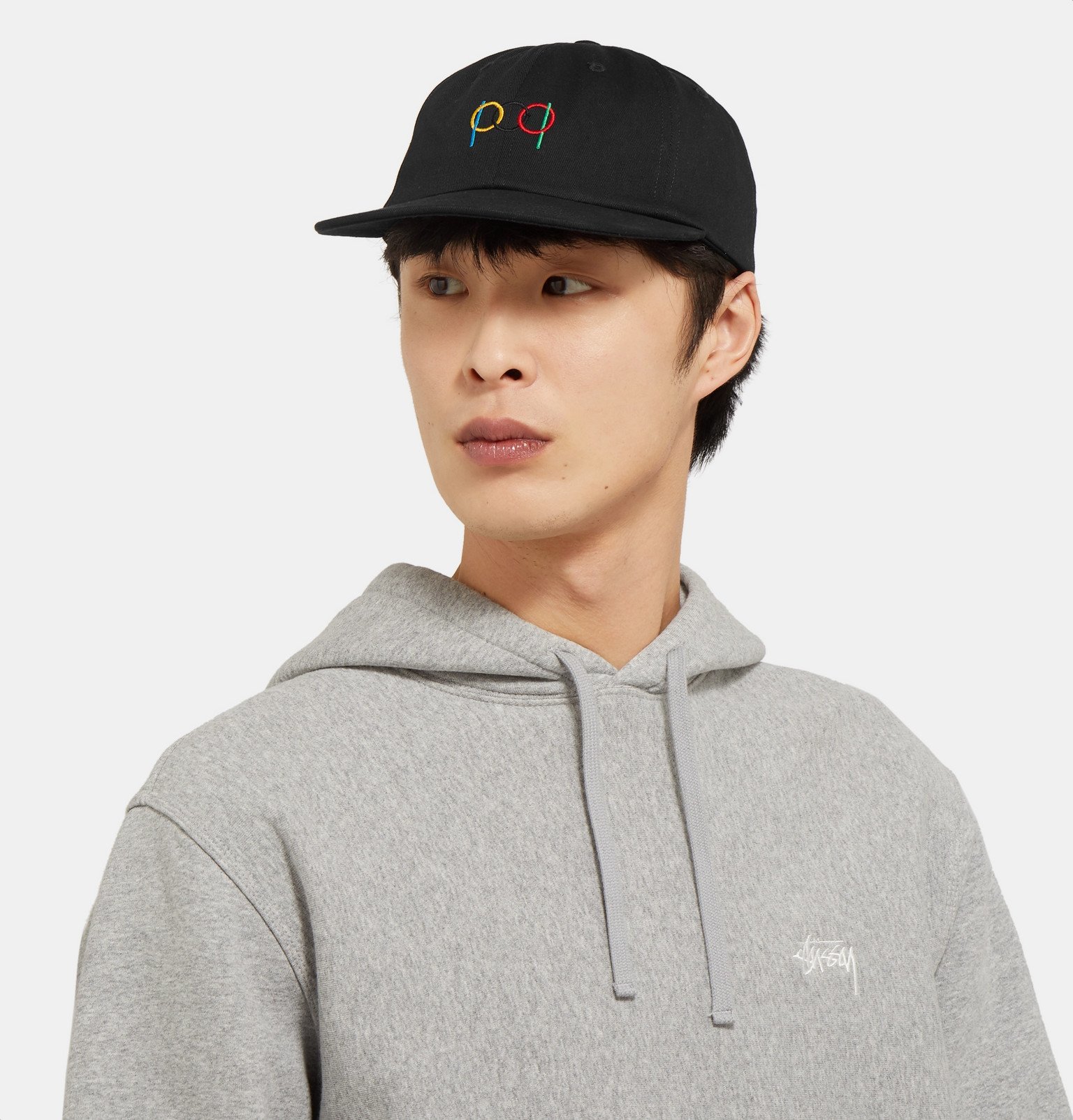 Logo-Embroidered Leather-Trimmed Cotton 