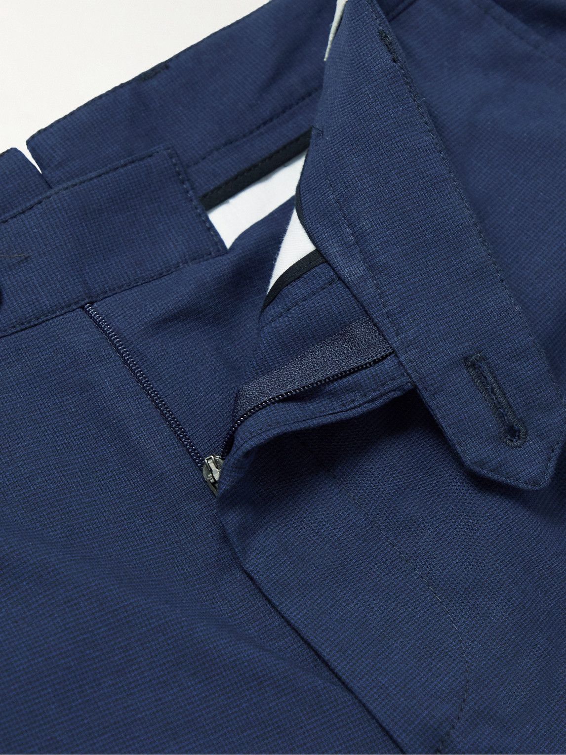 Oliver Spencer - Fishtail Straight-Leg Cotton-Blend Suit Trousers - Blue