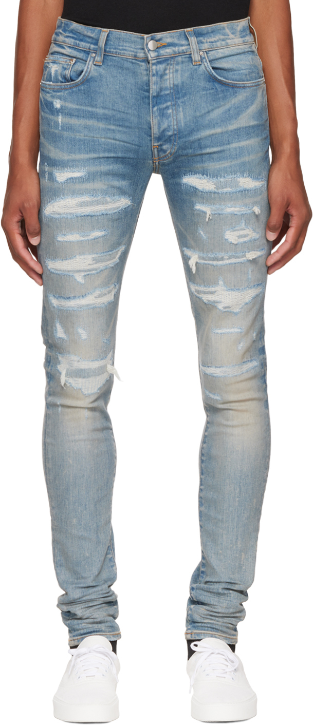 AMIRI Blue Repair Thrasher Jeans Amiri