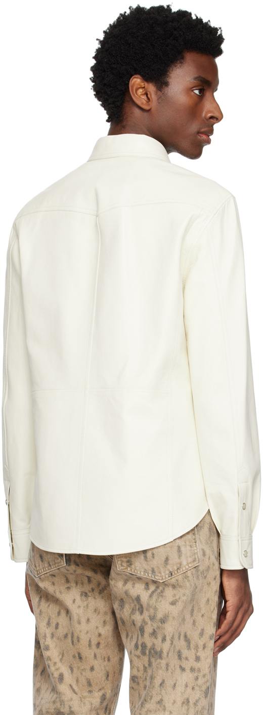TOM FORD OffWhite PressStud Leather Jacket TOM FORD