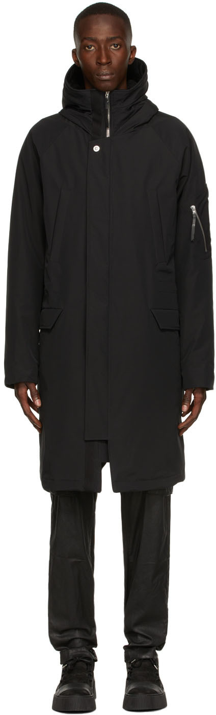 11 by Boris Bidjan Saberi Black J4 Long Coat 11 by Boris Bidjan Saberi