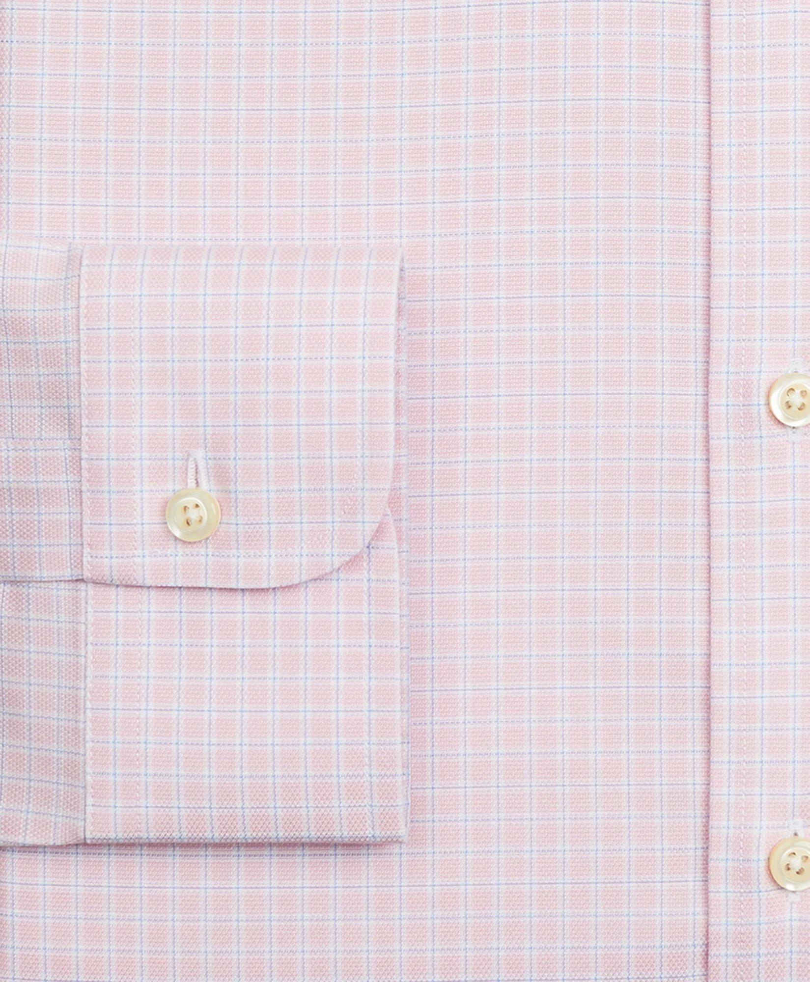 Brooks Brothers Men's Stretch Regent Regular-Fit Dress Shirt, Non-Iron Royal Oxford Ainsley Collar Check | Purple