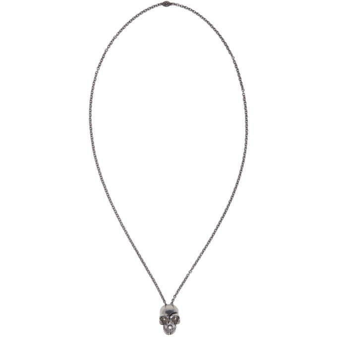 alexander mcqueen divided skull necklace