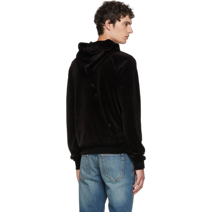 saint laurent velvet hoodie