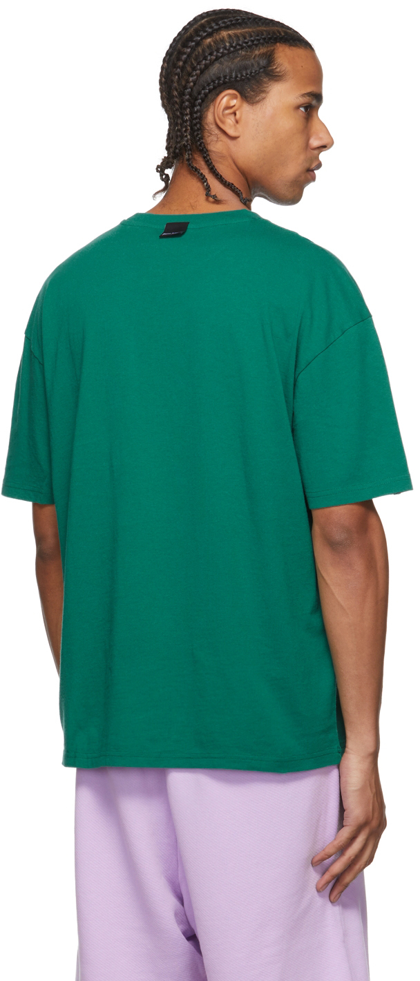 Palm Angels Green Cotton Logo T-Shirt 