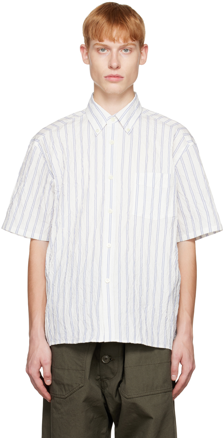 John Elliott White Crinkled Shirt John Elliott