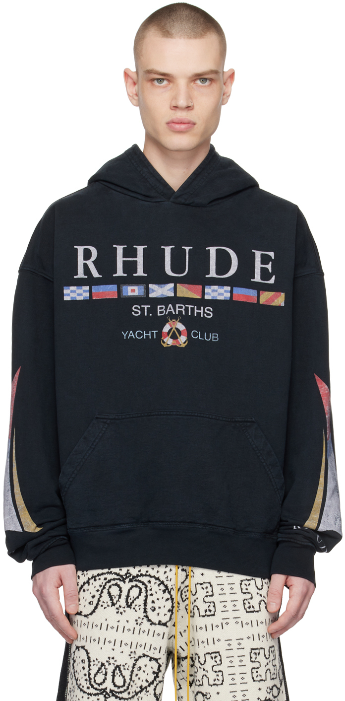 Rhude Black 'Yacht Club' Hoodie Rhude