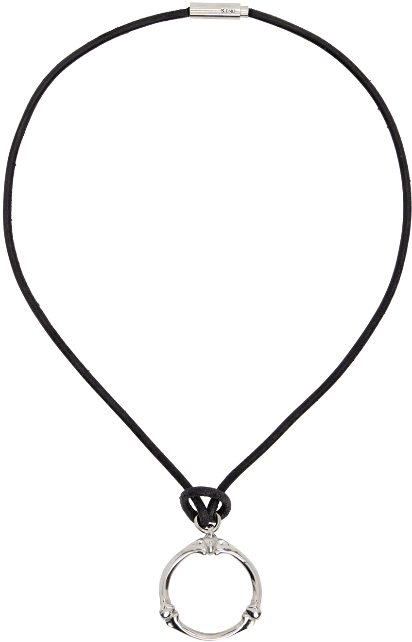 TAKAHIROMIYASHITA TheSoloist. Black & Silver Bone Necklace