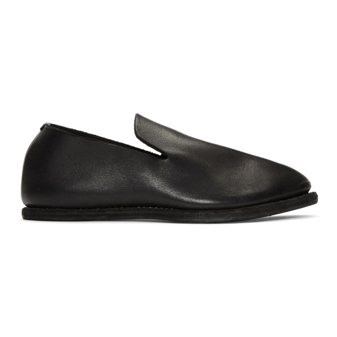 Guidi Black Leather Slip-On Loafers Guidi