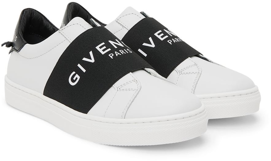 Givenchy Kids White & Black Logo Band Sneakers Givenchy