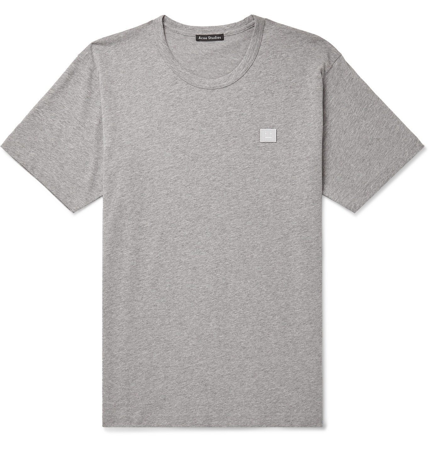 Acne Studios - Logo-Appliquéd Mélange Cotton-Jersey T-Shirt - Gray Acne ...