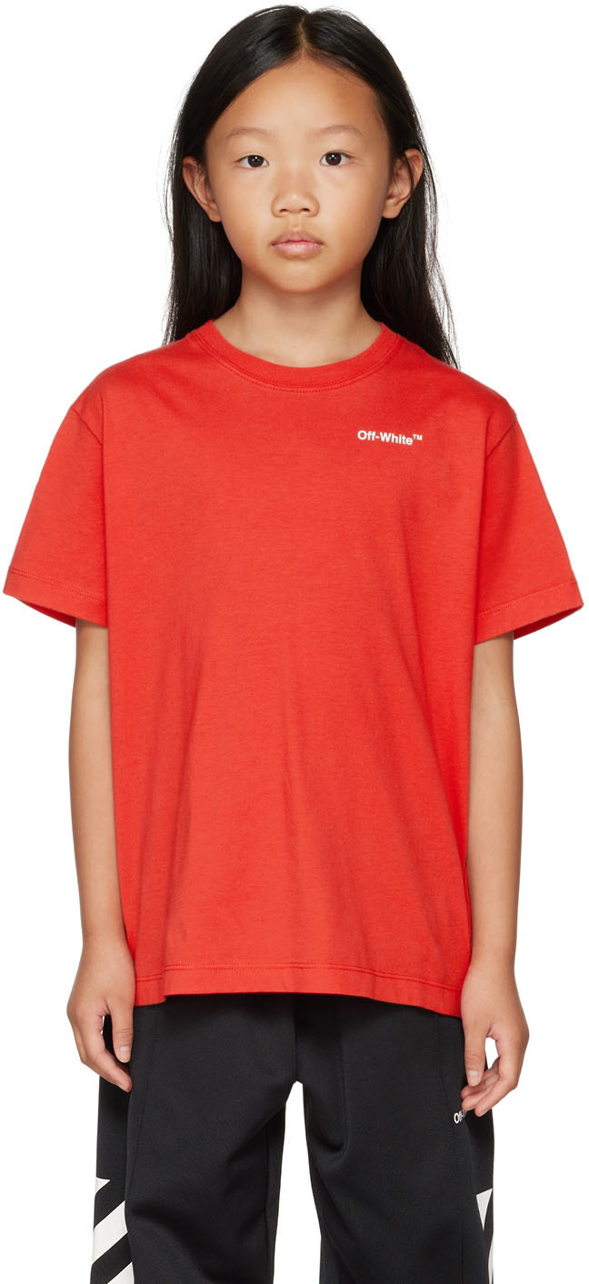 Off-White Kids Red Rubber Arrow T-Shirt Off-White