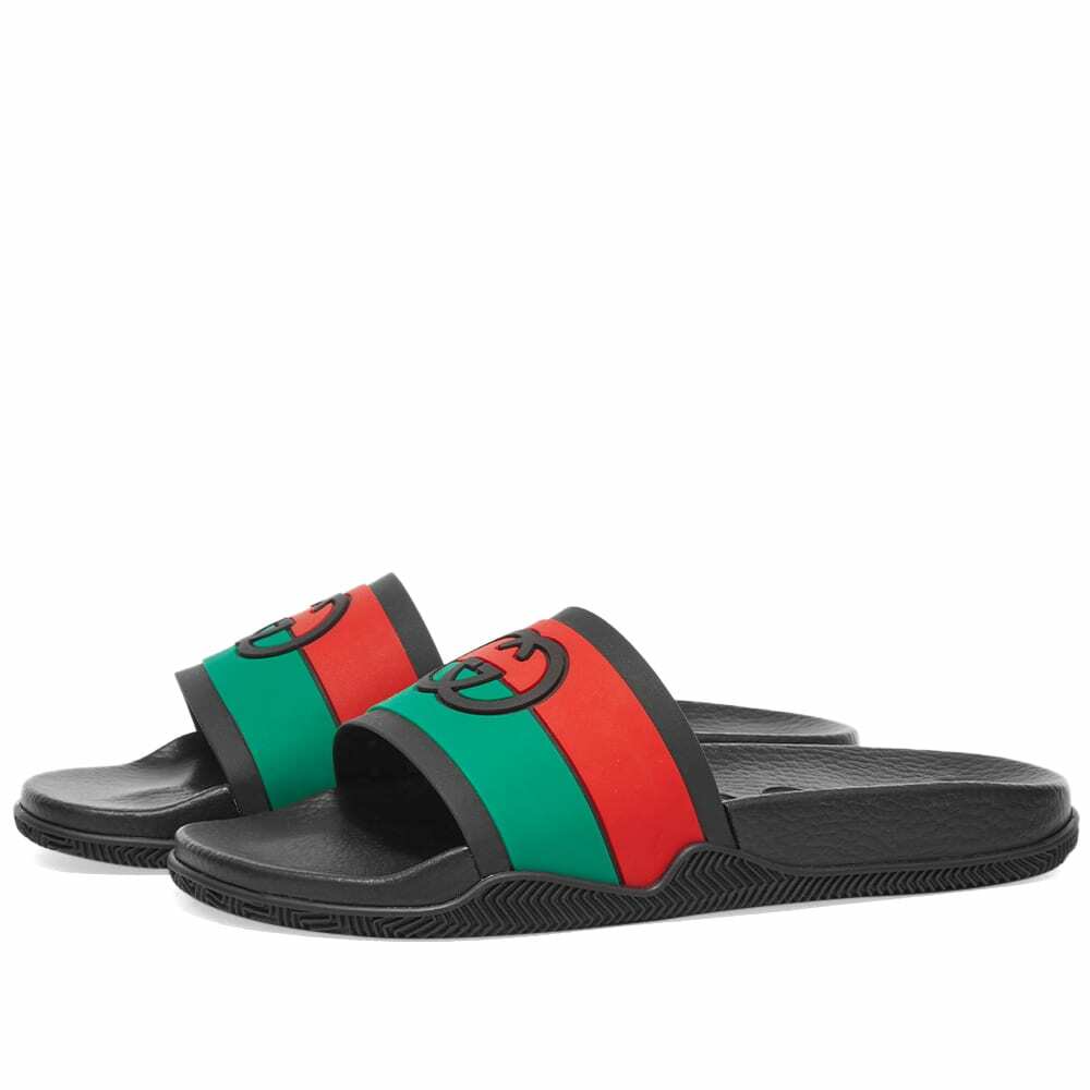 Gucci Men's Rg GG Pool Slide in Black Gucci