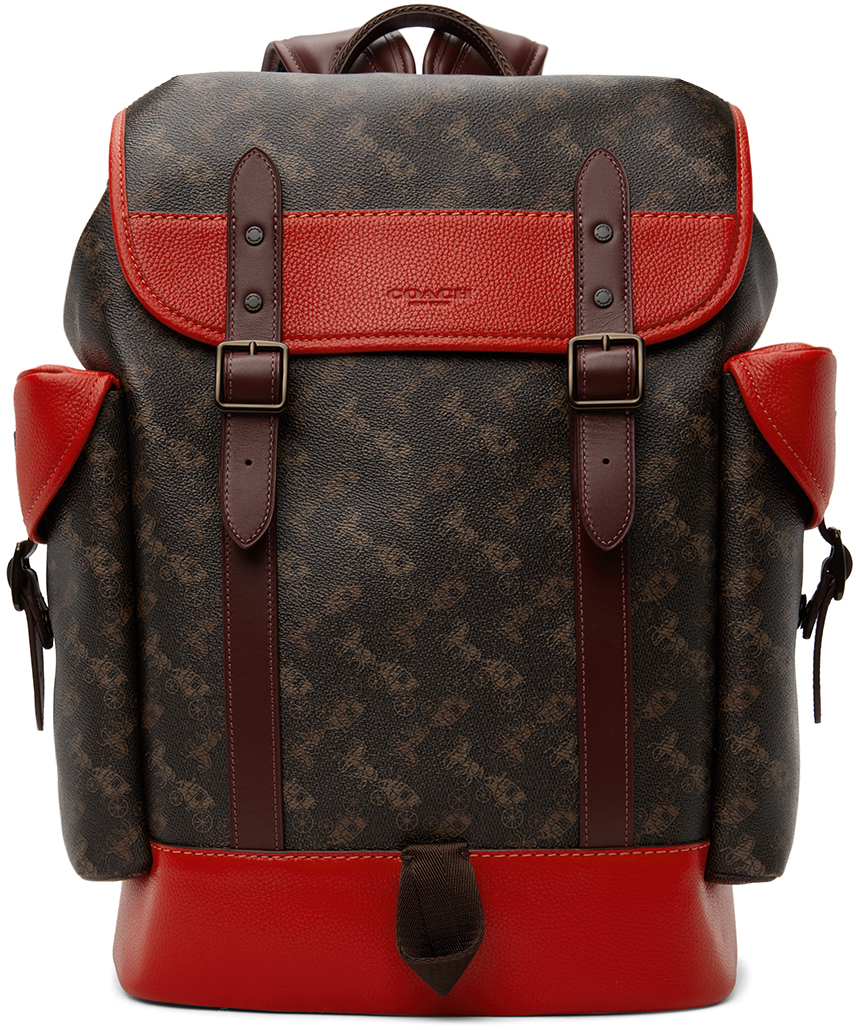 Coach 1941 Brown & Red Hitch Backpack Coach 1941