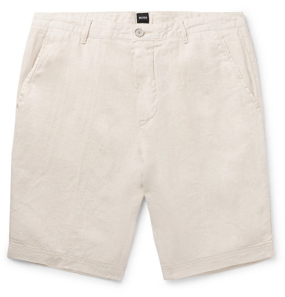 Hugo Boss - Slice Slim-Fit Linen Shorts 