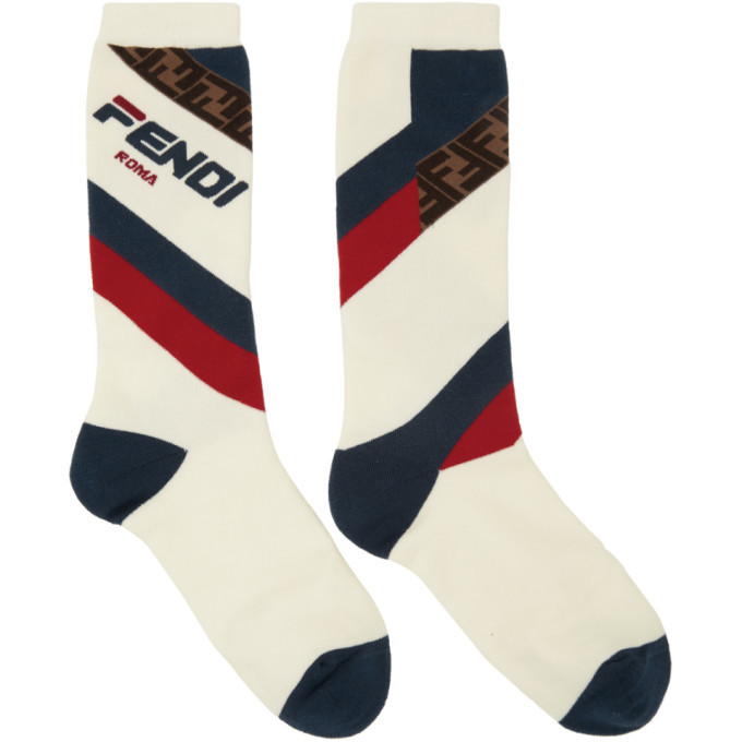 Fendi White Fendi Mania Socks Fendi