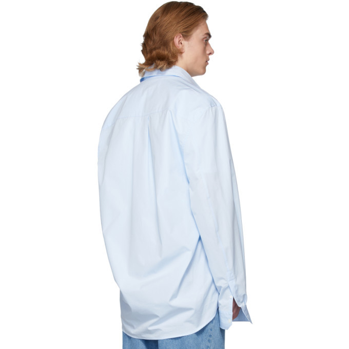 Hed Mayner Blue Oversized Poplin Shirt Hed Mayner