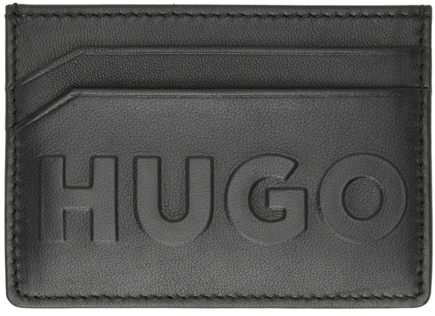 Hugo Black Leather Card Holder Hugo Boss 6550